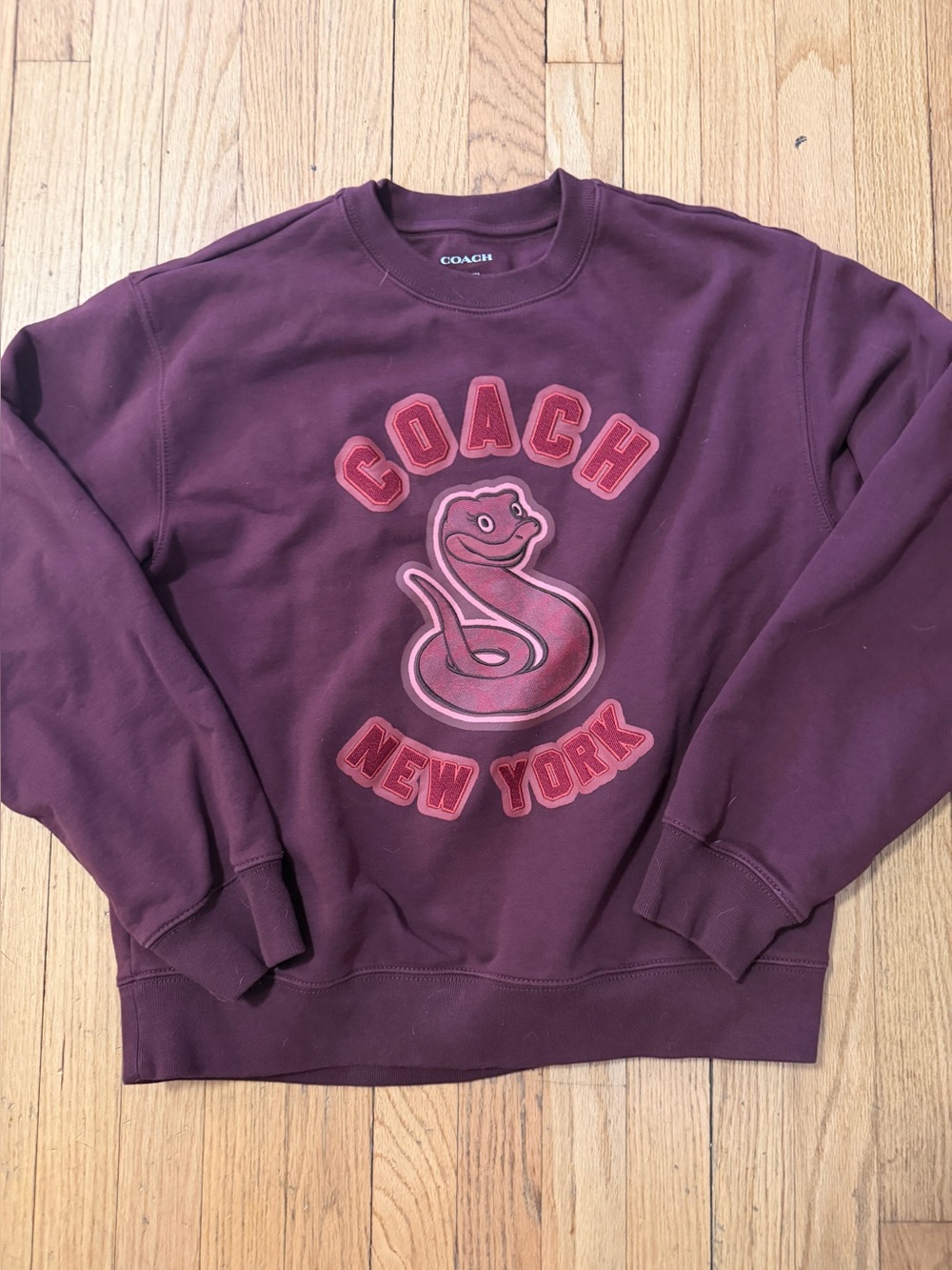 Coach Maroon Snake Sweatshirt women’s large crewneck - Picture 2 of 6